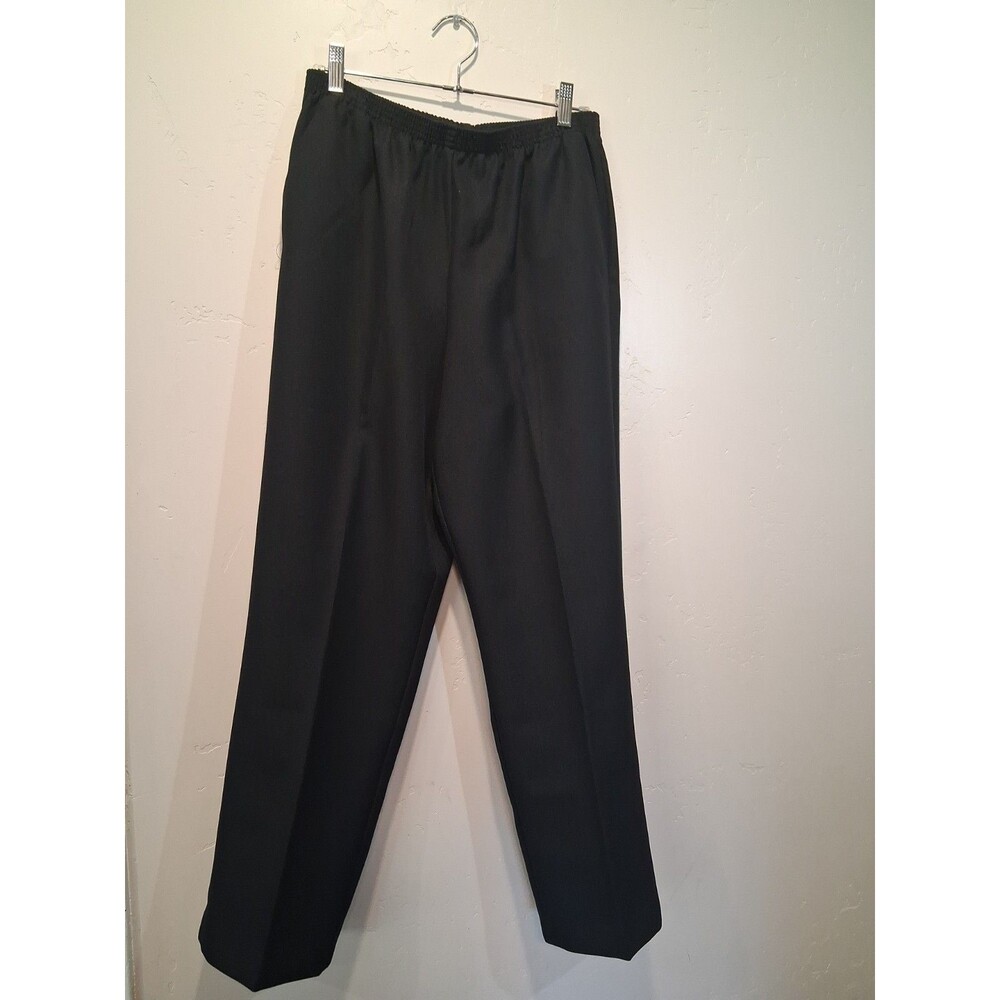 Alfred Dunner Women’s Size 12 Black Pull On Elastic Waist Pants Pockets Staple